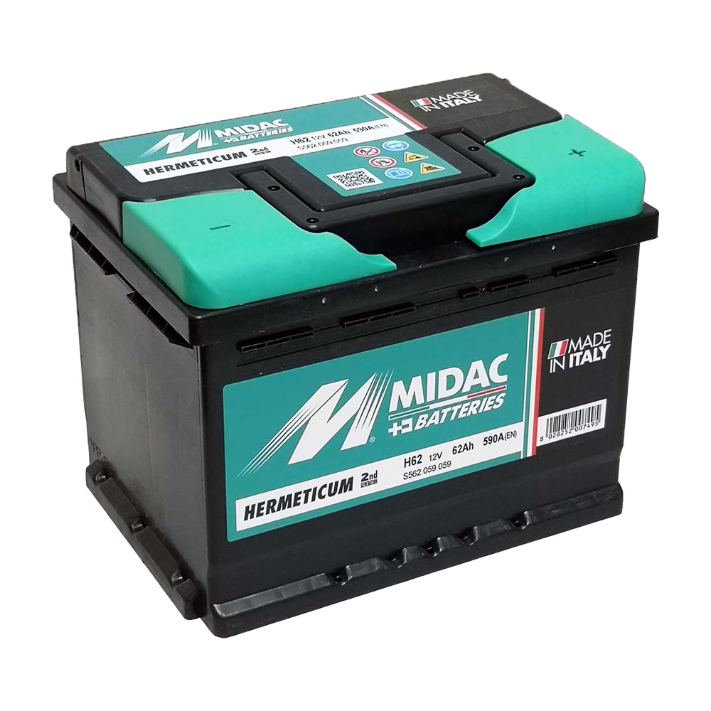 Автомобільний акумулятор MIDAC HERMETICUM 6СТ-62 евро